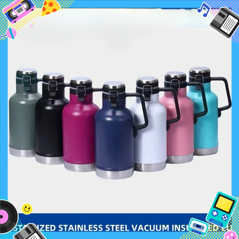 European and American style craft beer kettle, vacuum insulated kettle, outdoor travel and camping stainless steel kettle