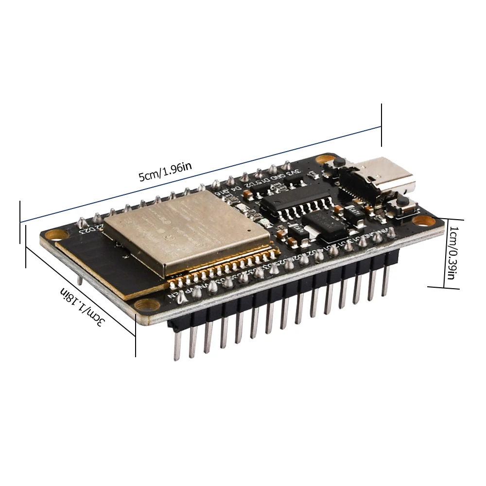 ESP32 WIFI Bluetooth Development Board ESP-32 CH340C CP2102 Type-C Interface Development Module Welding Pin Header  ﻿