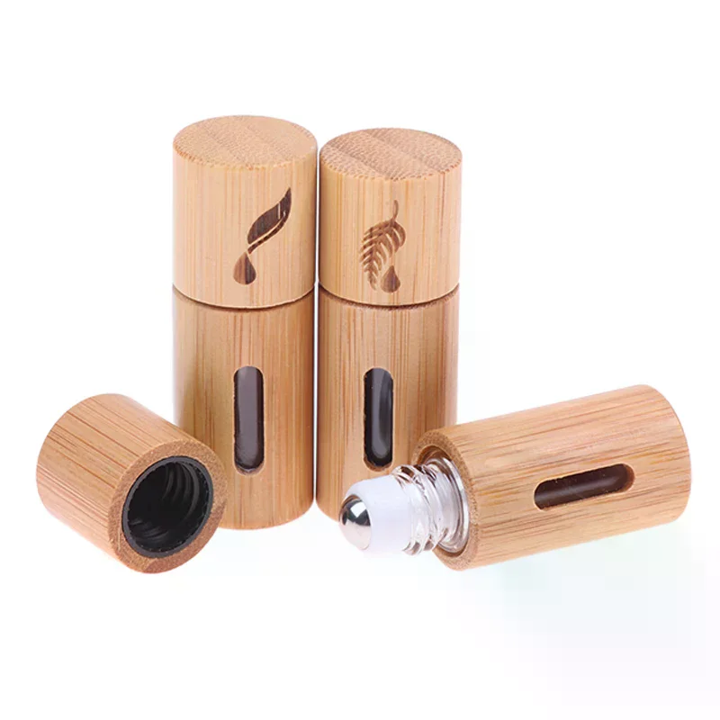 

1PC 3ml Bamboo Wood Bottle Perfume Empty Oil Bottle Stainless Roll On Ball Perfume Aromatherapy Bottle Oil Roller Bottle