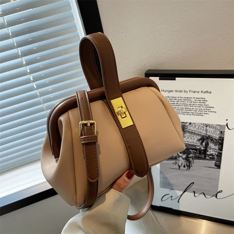 Leather Bags For Women 2023 New Trend Shoulder Crossbody High Quality Makeup Fashion Clutch Luxury Designer Top Handle Handbags