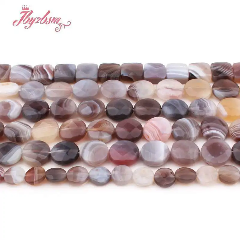 AAA Quality Natural Botswana Agates Freeform Square Round Loose Stone Beads For DIY Necklace Bracelats Jewelry Making Strand 15\