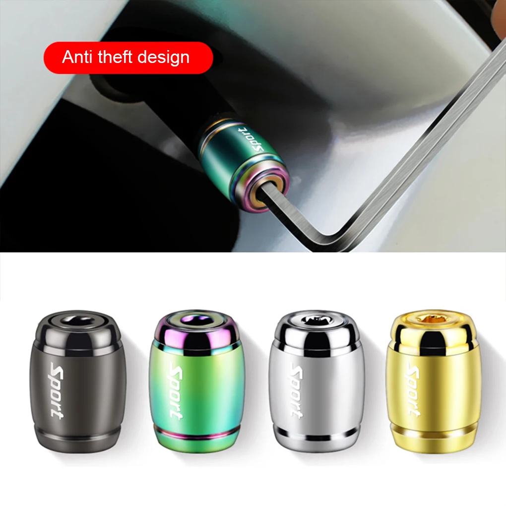 車用金属ユニバーサル合金タイヤバルブキャップ 4 個 - 耐久性と防錆砂耐久性ホイールシルバー