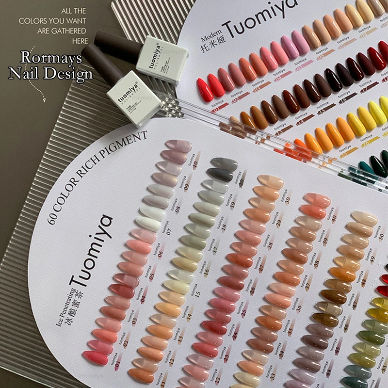 Rormays Fashion Żelowy Lakier do Paznokci 60 SZTUK Mieszany Jednolity Kolor Galaretki Trwały UV LED Primer Wykończenie Tęczowy Nude Zestaw do Penetracji Koloru Paznokci