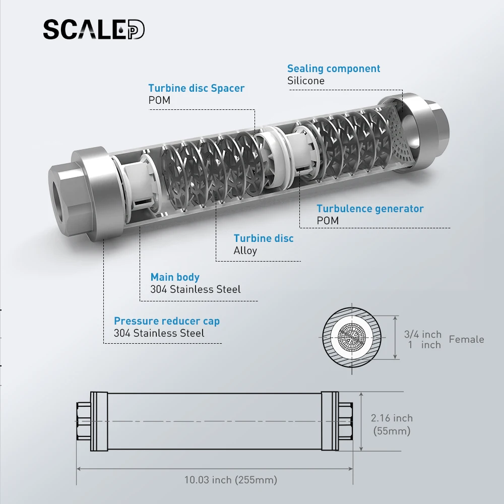 Household Water Descaling for Water Filtration Systems Electricity Free, Maintenance-Free Water Purification Devices Rustproof