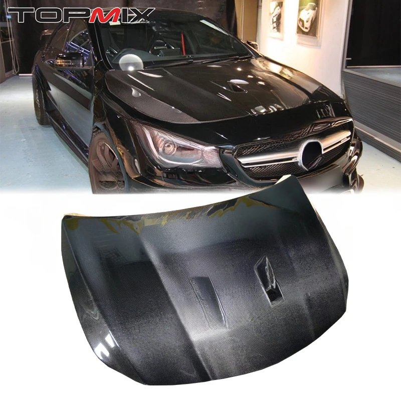 

Для Mercedes-Benz 2014-2018 CLA250 CLA45 W117 Перфорированный капот из углеродного волокна TOPMIX
