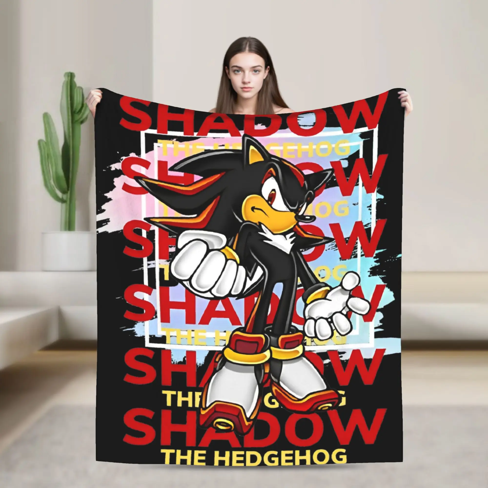 

Одеяла Shadow The Hedgehog, флисовое одеяло для путешествий в самолете, портативное легкое покрывало