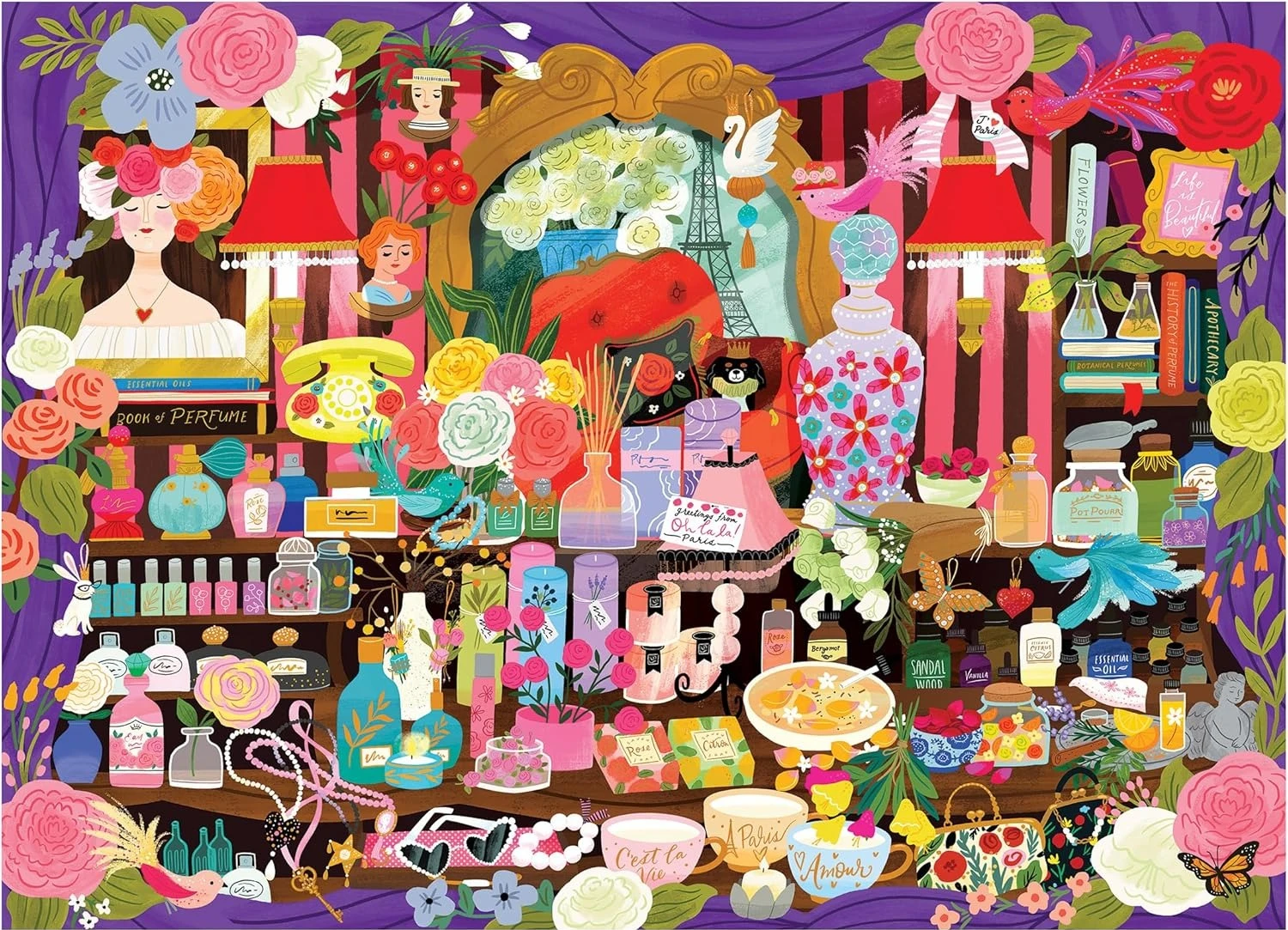

Paris Perfume Shop 120/300/500/1000 Pieces Art Jigsaw Puzzles Brain Training Challenging Educational Toys for Adults Kids Gift