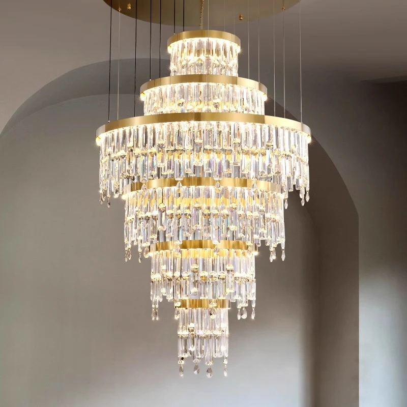 

Modern Crystal Stair Chandelier Lights Indoor Lighting Ceiling Lamp Hanging Light Led Chandeliers For Living Room Indoor Lightin