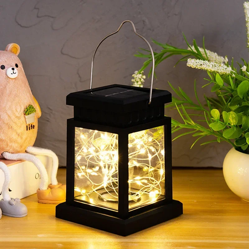 

Solar Powered Palace Lamp LED Copper Wire Star Hanging Lamp Waterproof Courtyard Garden Landscape Candle Decoration Lamp