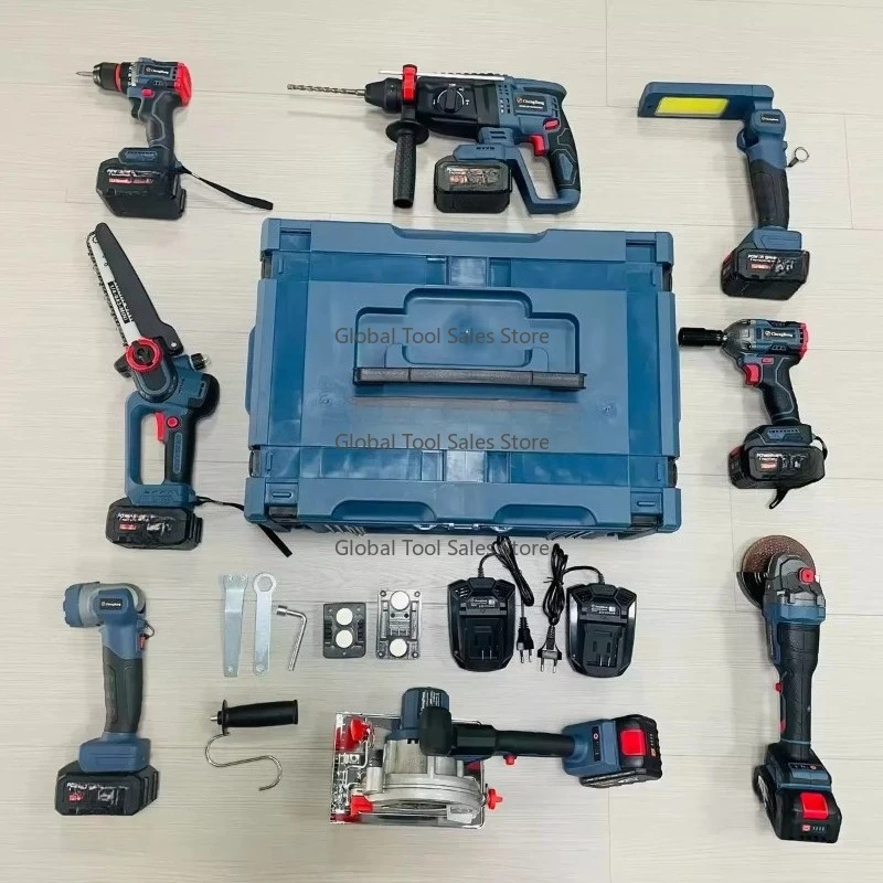 

Foreign Trade Lithium Battery Brushless Tool Set of 8 Pieces, Electric Tool B