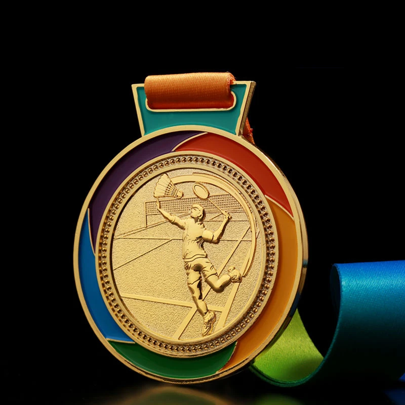 Customized universal badminton medal metal awarding medal for school sports meeting championship - gold, silver and bronze medal
