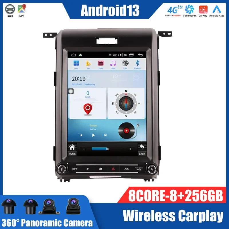

RHD 8+256GCar Radio 2din Screen Android Carplay For Ford Raptor F150 2009-2014 GPS Autoradio Multimedia Video Player 4G HeadUnit