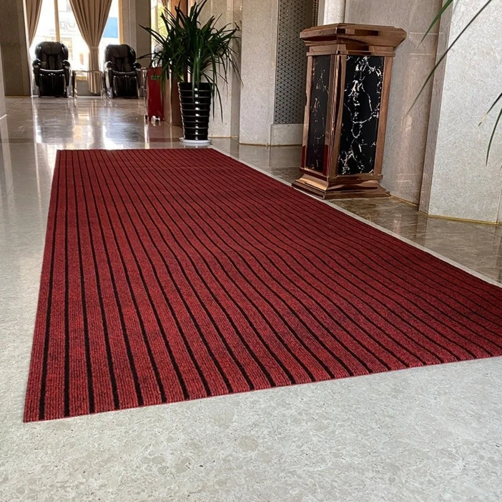 Decorative 40x300 cm Self-Adhesive Carpet Non-slip Absorbent Striped Door Mat Washable Stain Resistant Hallway Rug for Home