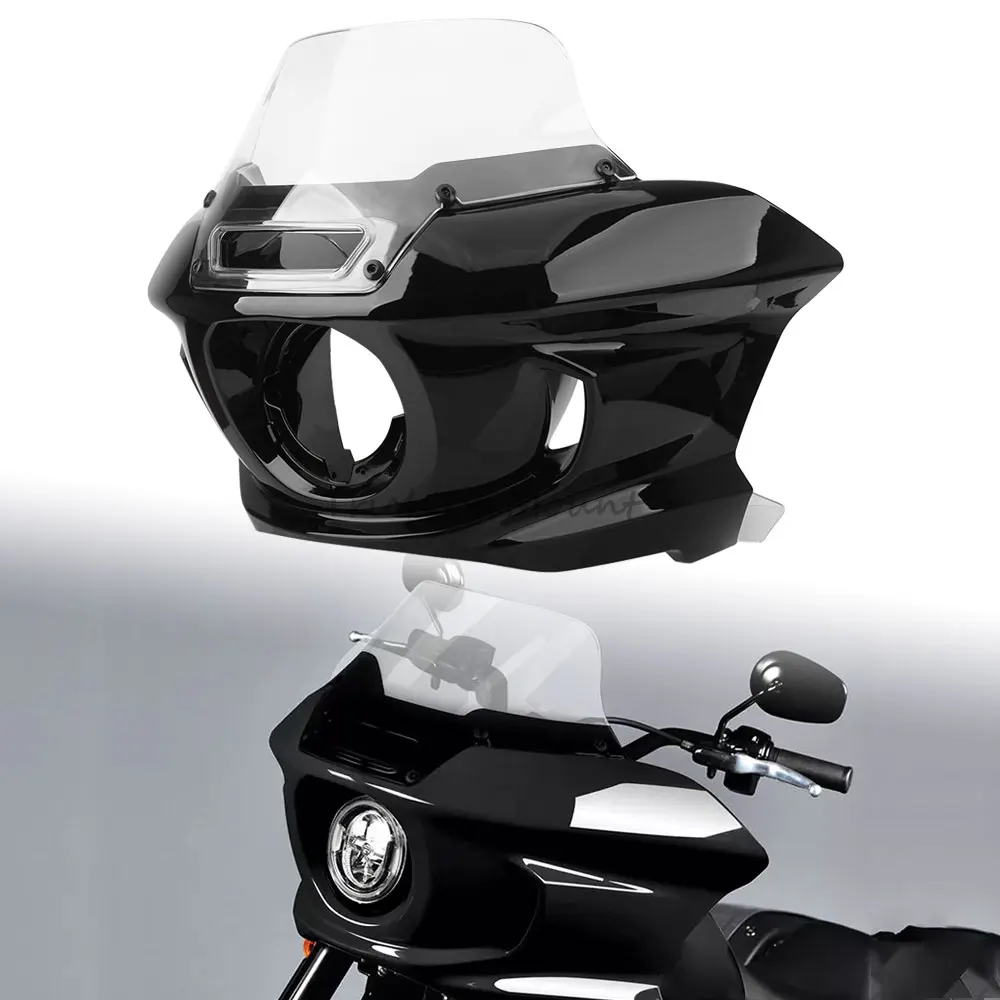 

Fairing With 10" Windshield For Harley Fxlrst Fxrst 1Yxz Low Rider St/El Diablo 2022-2024 Gloss Black Fairing Clear Windshield