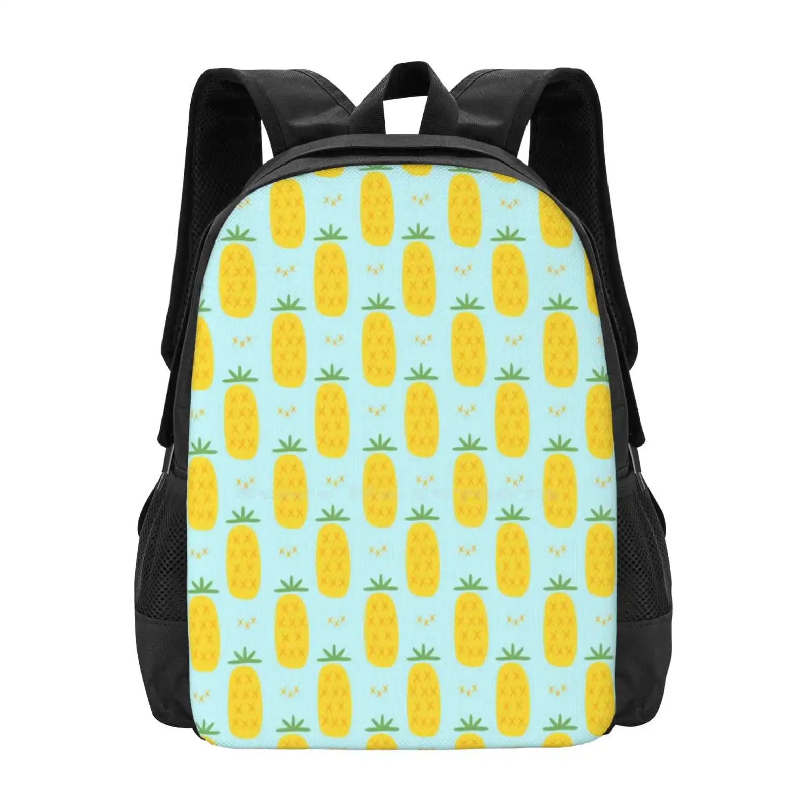 Cute Pineapple Pattern Hot Sale Schoolbag Backpack Fashion Bags Wallpaper Geometric Scandinavian Summer Kids Pineapple Textile