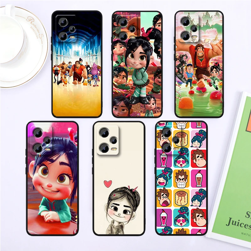 Anime Movie Wreck-It Ralph For Xiaomi Redmi Note 13 12R 12 12S Turbo 11 11T 11S 10 10S Pro Plus 5G Black Soft Phone Case