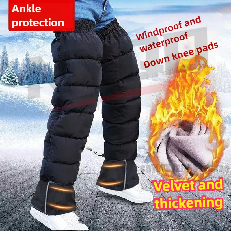 

Winter Knee Pads Fleece Lined Thickened Windproof Motorcycle Riding Warm Protection