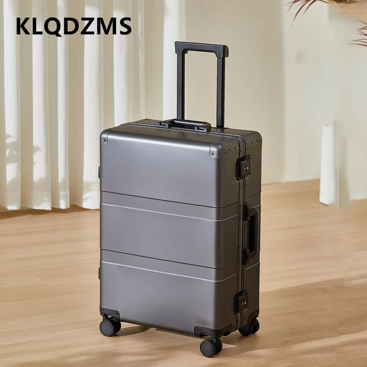 

KLQDZMS Carry-on Travel Luggage All Aluminum Magnesium Alloy Boarding Case 20"24"28Inch Business Luggage Men's Cabin Suitcase