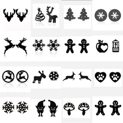 Black Stainless Steel Christmas Tree Earrings Cute Apple Deer Snowflake Earings Fashion Jewelry Gingerbread Man Studs Funny Gift