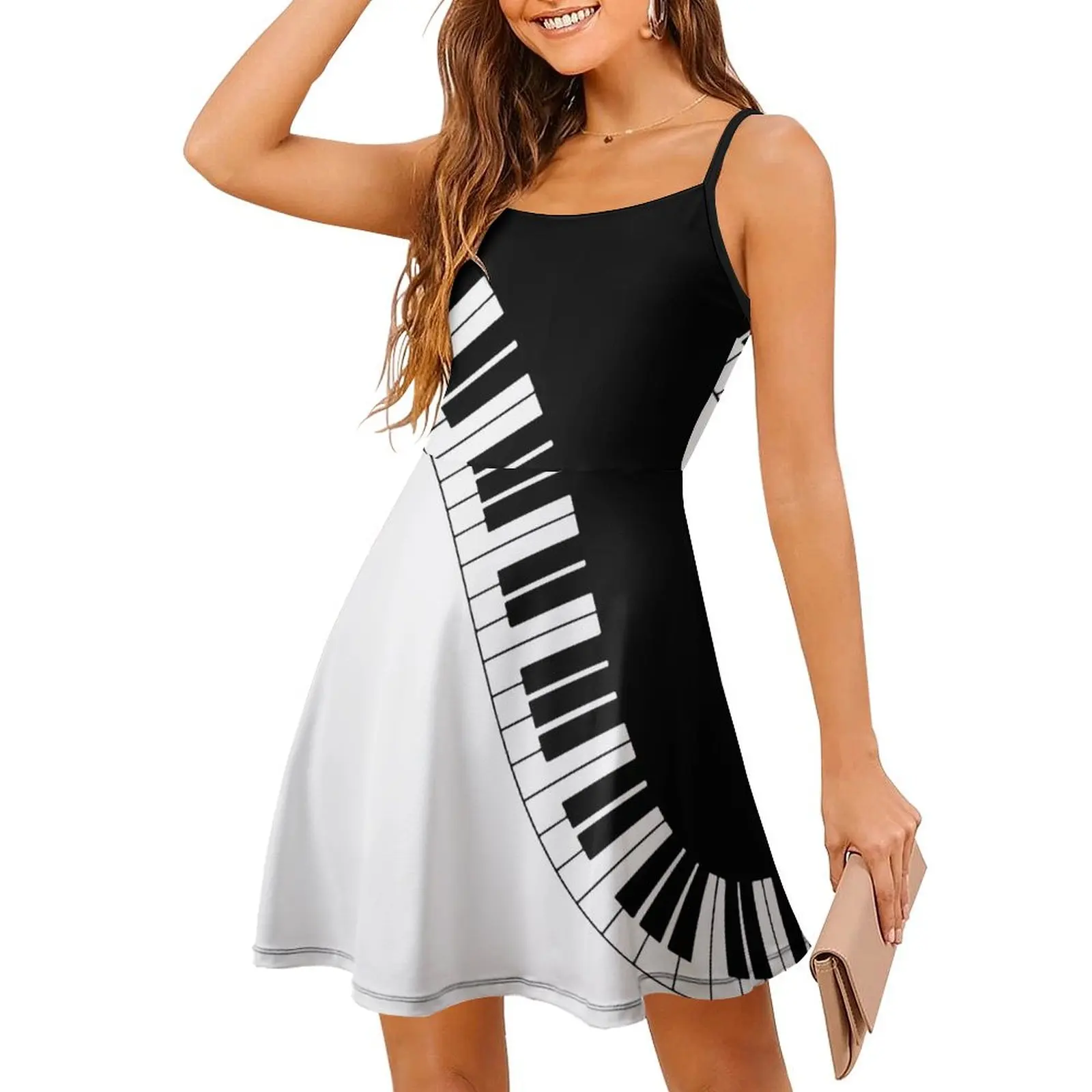 

Piano Keyboard Sling Dress Female dress Evening gown dress women summer elegant dresses plus sizes