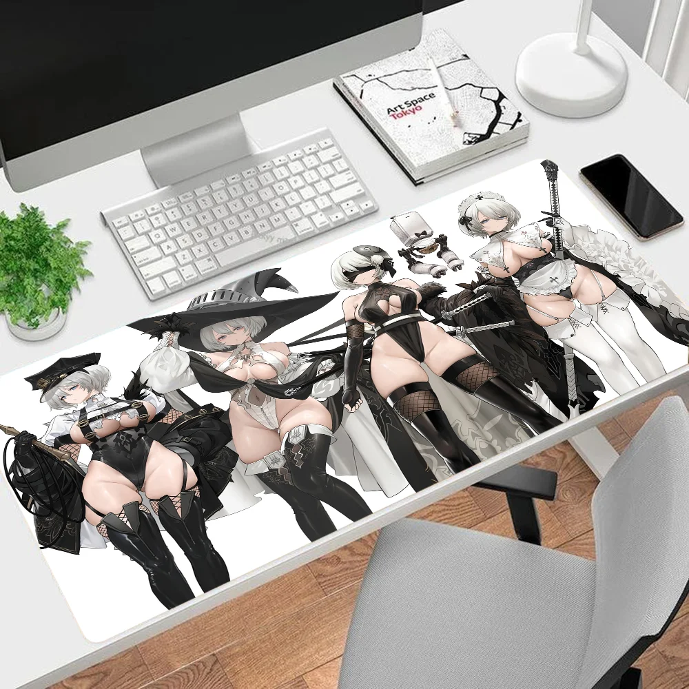 Nier Automata 2b 90x40cm Big Thickened Mouse Pad Oversized Gaming Keyboard Notebook Table Mat for Teen Girls Bedroom