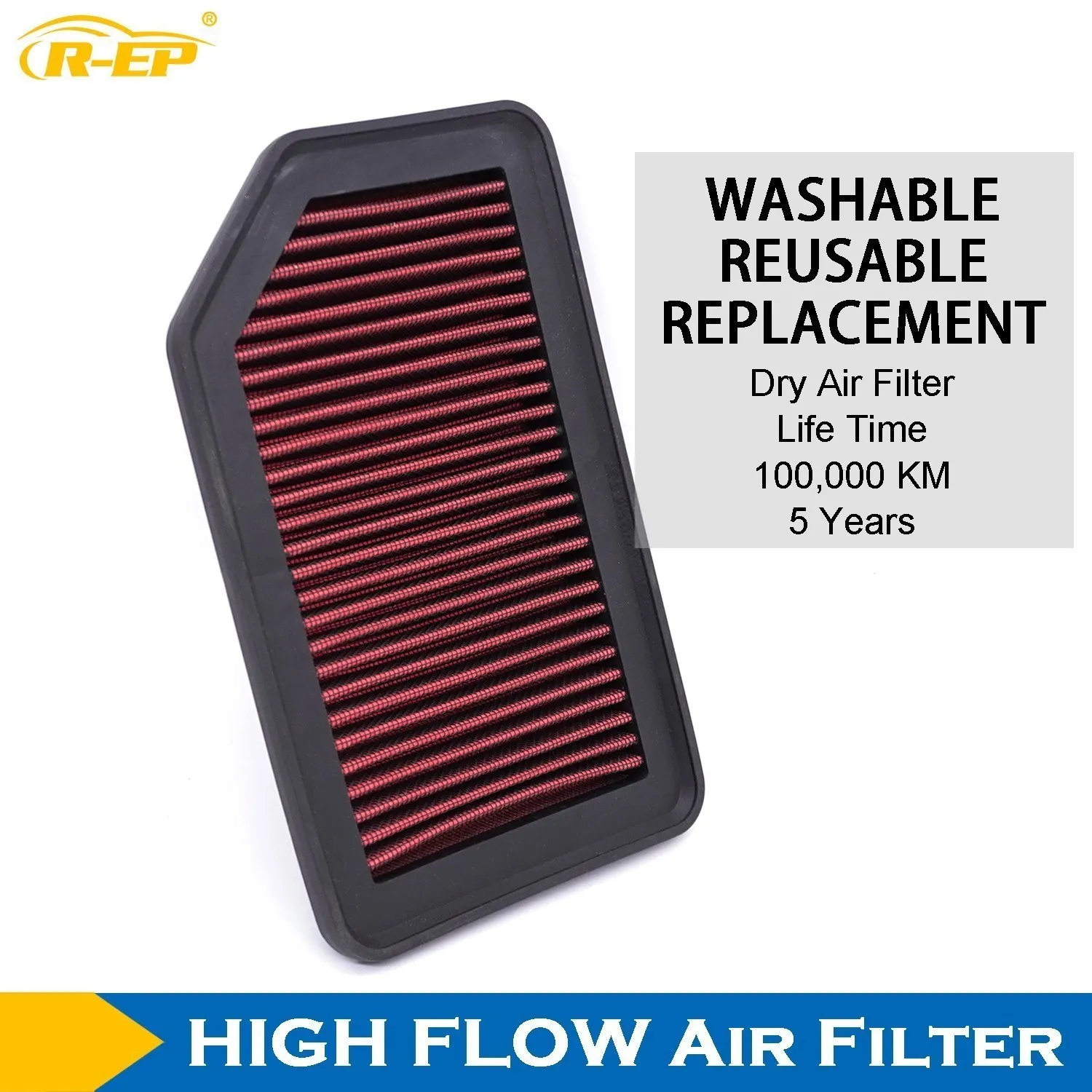 R-EP Performance High Flow Air Intake Filter Fits for Honda Jazz City WR-V BR-V Amaze Mobilio 1.2L 1.5L Washable Reusable