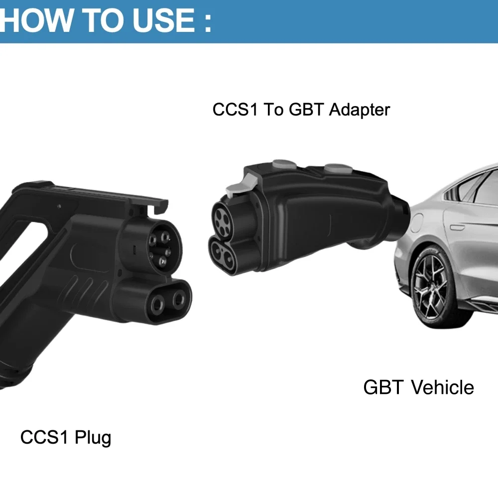 EVcharger4U CCS1 to GB/T EV Converter Adapter DC 200A 1000V 200KW CCS Combo 2 to GBT Electric Vehicle Charging Adaptor