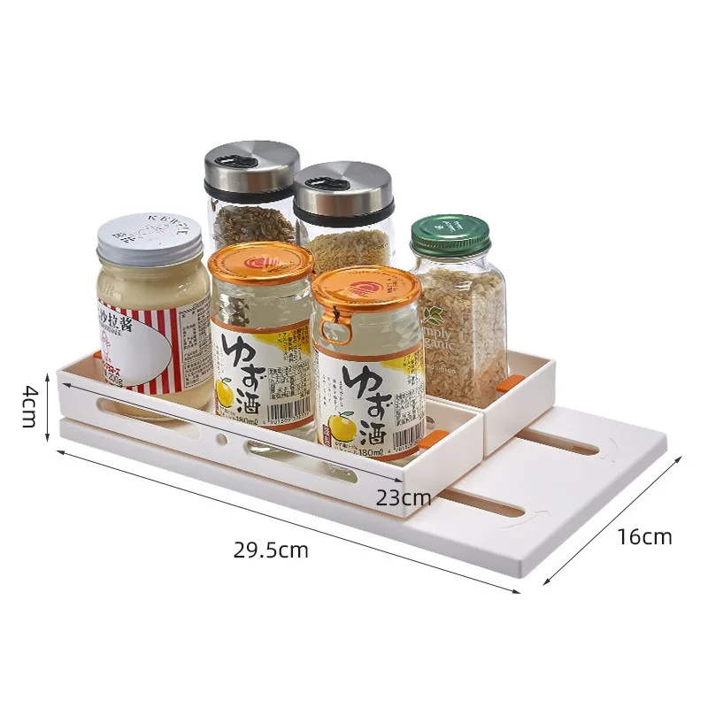 Kitchen Organizer Spice Storage Rack Multi-Function Rotating Cupboard Closet Organizer 2 Layer Seasoning Rack Kitchen Accessory