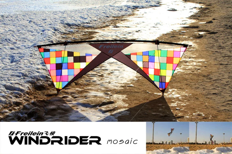 Mosaik Pro Quad Line Kite Erwachsene Stuntdrachen Freilein Kite Fabrik Akrobatischer Drachen fliegender Flügel Serf Lenkrad Drache fliegend