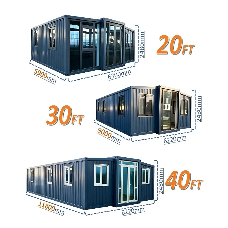 AU Standard Modern 20/40 Ft Expandable Prefabricated Container House 3 Bedroom Mobile Tiny House Luxury Modular Home for Resort