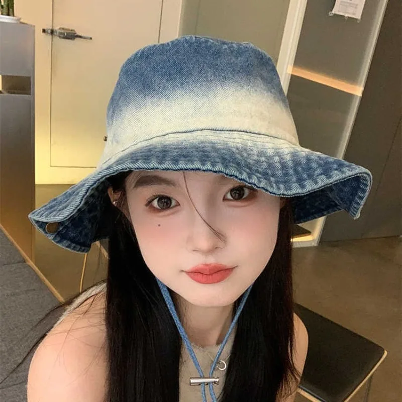 

Vintage Washed Western Cowboy Hat Women Oversized Bucket Cap Slouchy Tie Dye Fishing Hiking Climbing Sun Hat Accessories