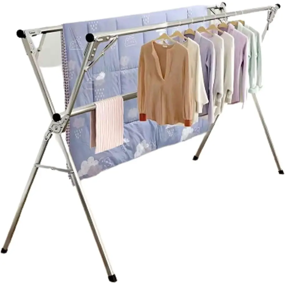 

Прочная стальная складная сушилка для одежды, для уличного/в помещении, 78 дюймов, для одежды, полотенец и белья