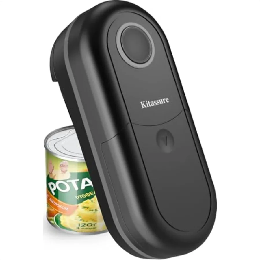 

Handsfree One Touch Electric Can Opener Easy and Fast Flex Side Cut All Can Sizes Automatic Handheld Battery Operated Kitchen G