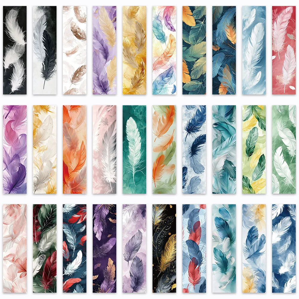 30pcs Niche Minimalist Feather Bookmarks Creative Book Markers Bookmarks Reading Page Markers Paper Cards Student Supplies