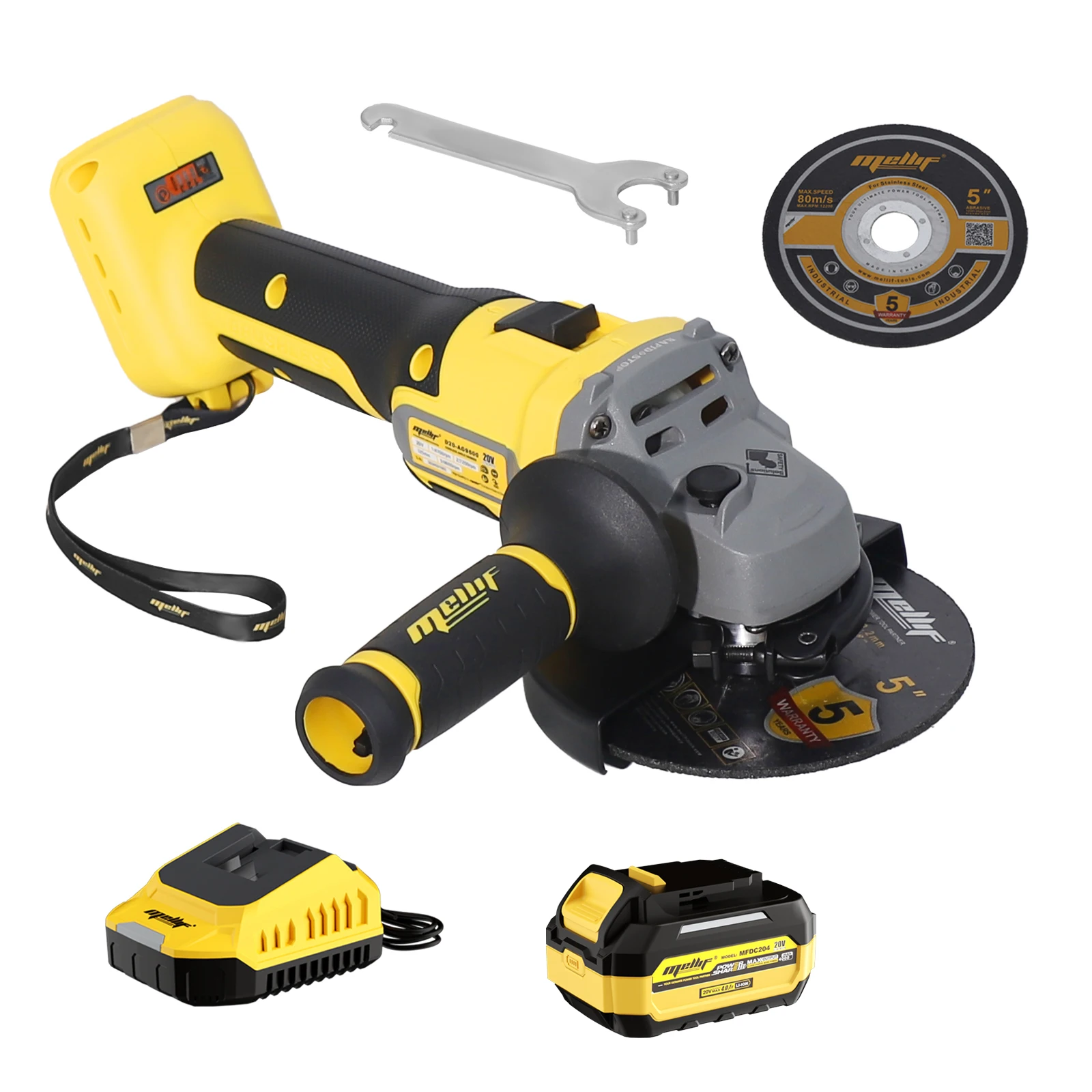 Бесщеточная угловая шлифовальная машина, совместимая с аккумулятором DeWalt 18 В 20 В, аккумуляторная ударная полировальная машина, 9600 об/мин, 125 мм, режущий станок, инструмент «сделай сам»