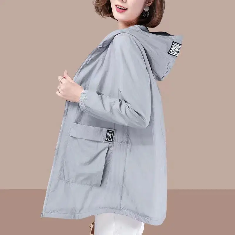 {MAX-66} Mid-Length Loose-Fitting Sun Protection Jacket For Women New Style UV Protection Sun Protection Coat