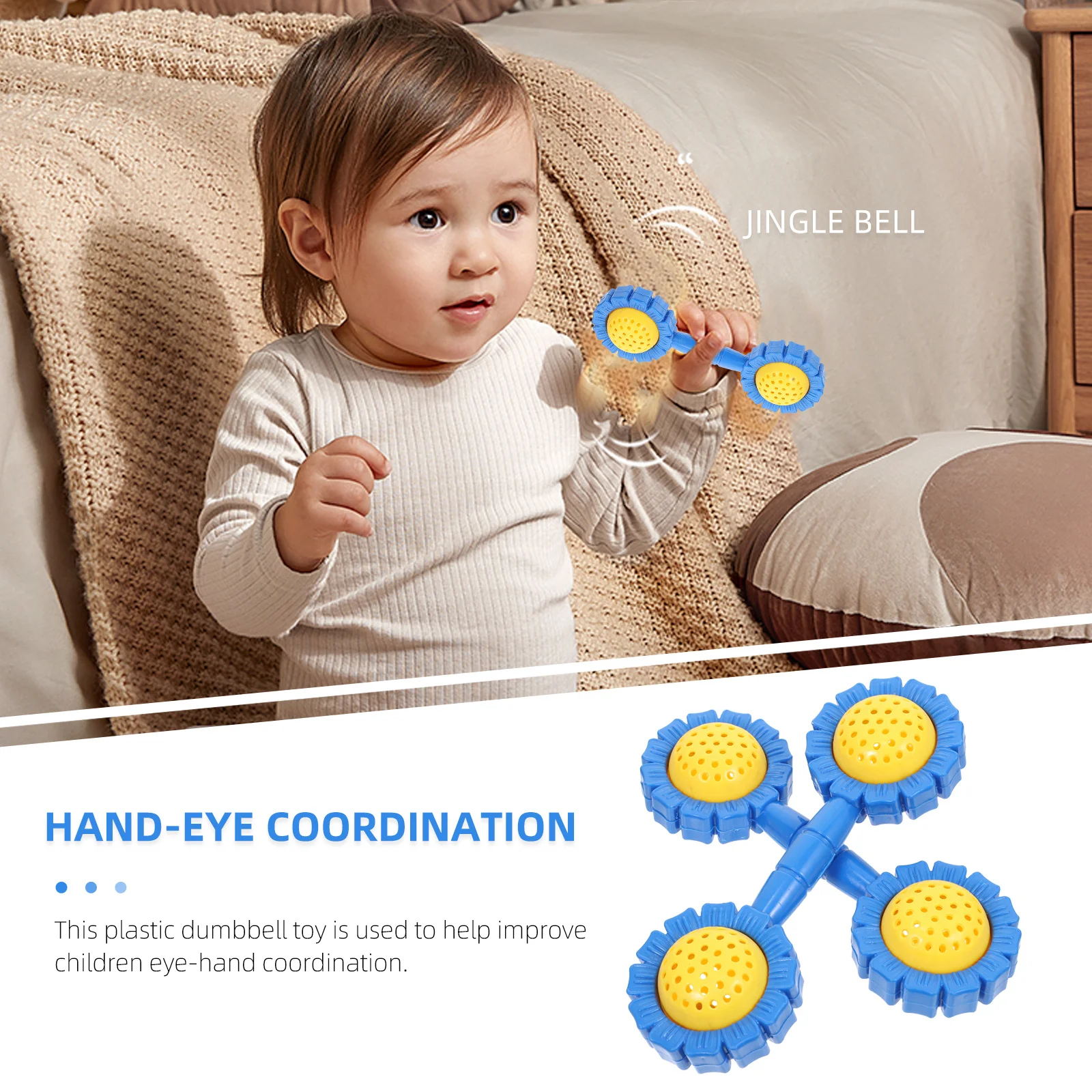 

2pcs Sunflower Dumbbell For Creative Gymnastics Prop Bright Color Hand-Eye Coordination Training Dance Performance