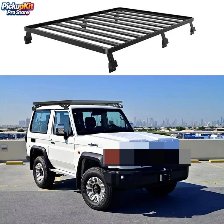 

Heavy-Duty Aluminum Off-Road Roof Cargo Platform Rack for Land Cruiser LC71 Rain Gutter Mount