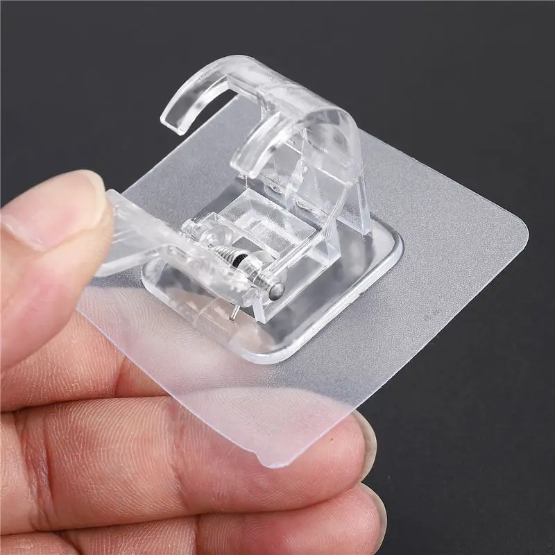 B03C-26PCS Curtain Rods No Drill Curtain Rod Brackets Hooks Nail Free Adjustable Stick On Curtain Rod Transparent Hook