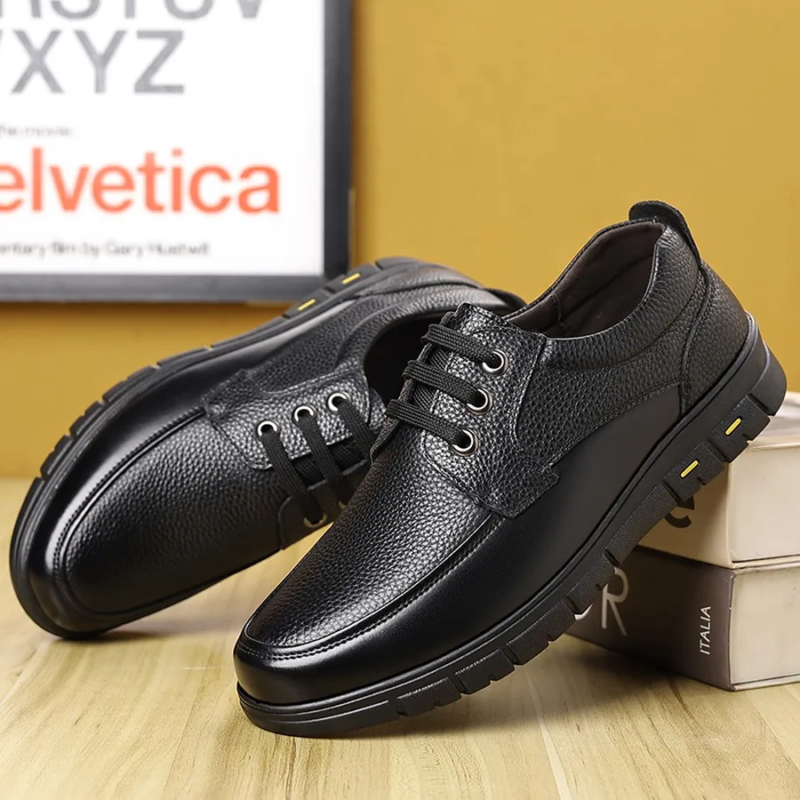 Men's Casual Low-Top Lace-Up Shoes, Round Toe, Textured Upper, Soft Sole, Lightweight Everyday Wear for Daily Use and Outdoors