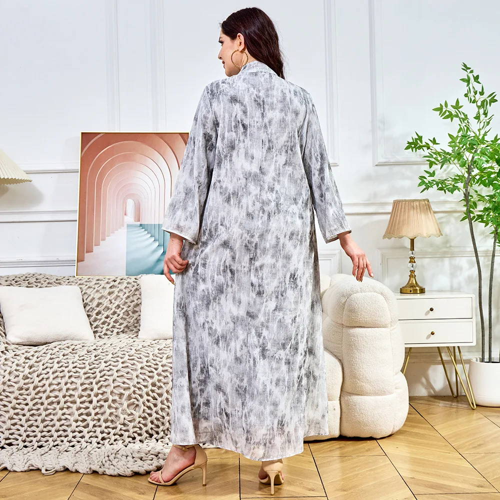 فستان سهرة جديد لربيع وصيف 2025 في الشرق الأوسط بياقة ماسية ساخنة مطرز بالخرز فستان إسلامي بأكمام طويلة