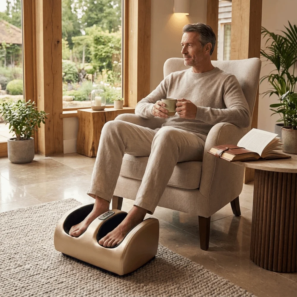 

Comfortable Electric Foot Massager Infrared Heating Electric Heating Kneading Massager Roller Design Deep Kneading for 24W/12V