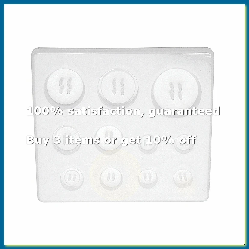 DIY Silicone Mold Resin Button Handmade Resin Mold with Hole Pendant Button Clay Epoxy Pendant for Keychain Supplies-AD33