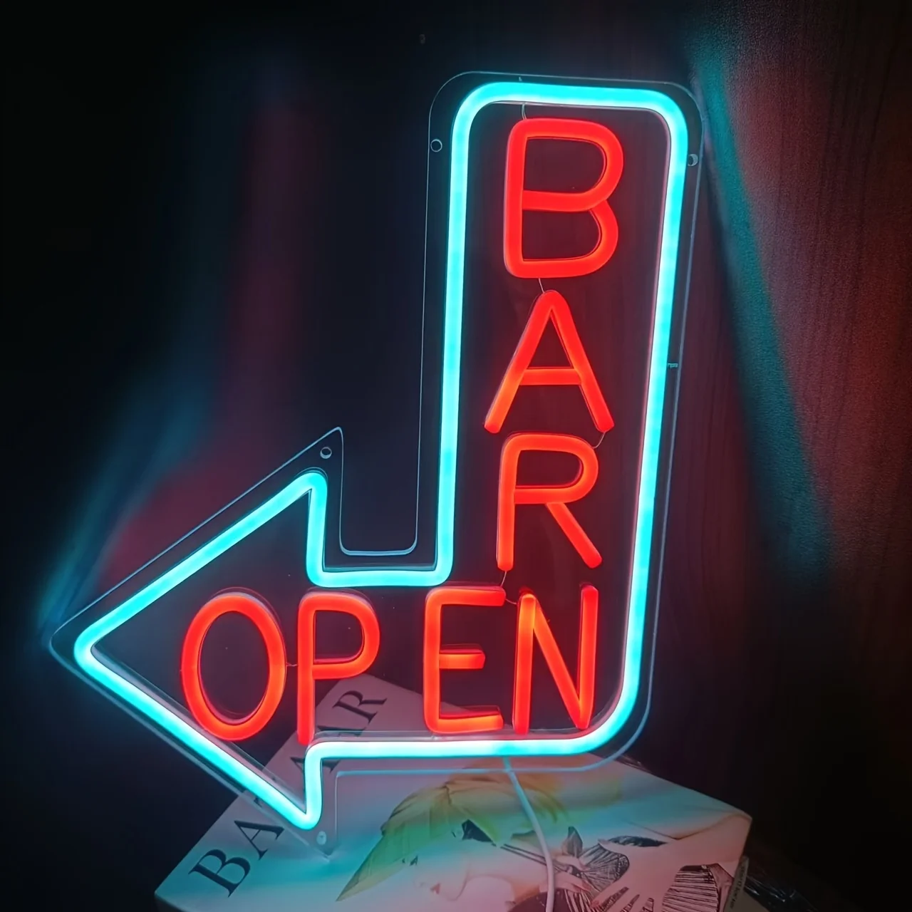 Bar offenes Neonschild, USB-Stromversorgung, dekorative Beleuchtung zur Wandmontage, Pfeile, Restaurant, Hotel-Neonbeleuchtungsschilder