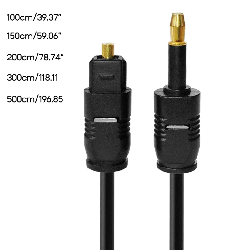 3,5-mm-optische Kabel, digitales Toslink auf 3,5-mm-Kabel, vergoldeter Stecker, optischer Audiokabel-Adapter, 1 m/1,5 m/2 m/3 m/5 m – Detail 6