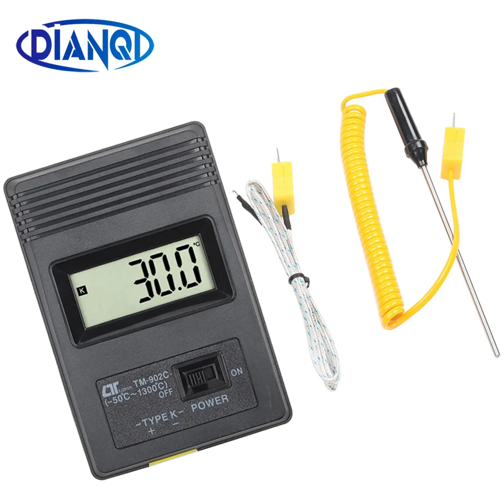 TM902C (-50C to 1300C) Temperature Meter Digital K Type Thermometer Sensor + Thermocouple Probe detector TM-902C