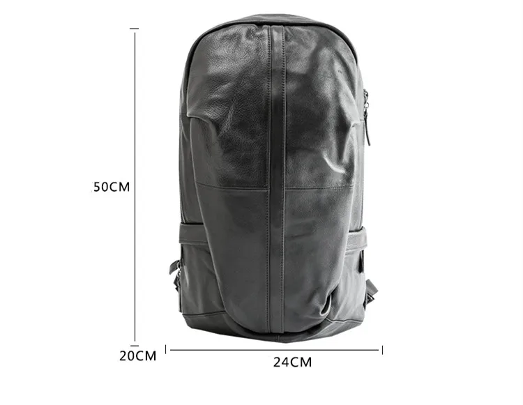 2024 New Style Leather Backpack Young MEN\'S Cool Travel Bag Versatile School Bag Fashion Cowhide Female Backpack Genuine Leather