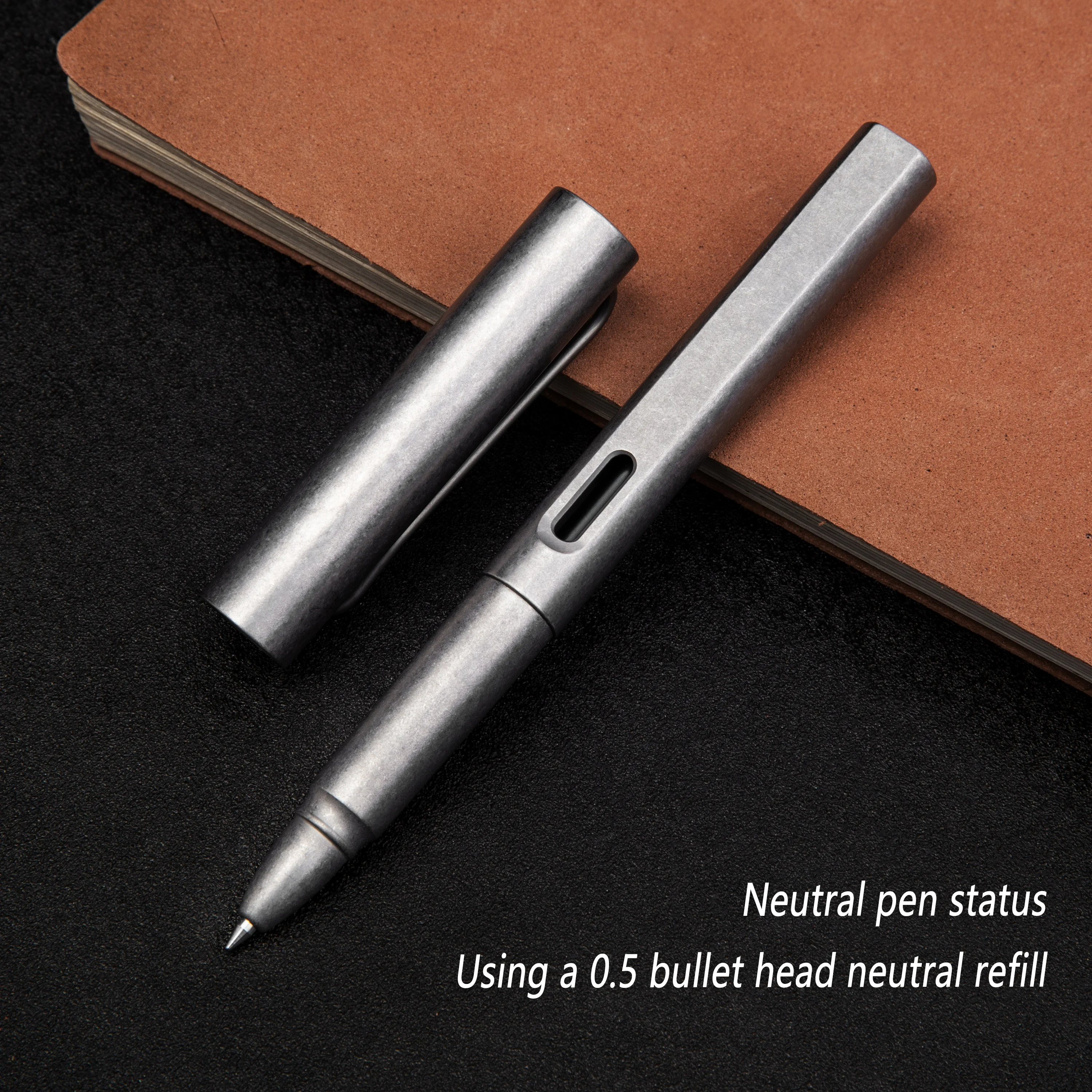 Titanium Alloy Tactical Pen Glossy Stone Washing Office Writing Self Protection Multi Functional EDC Tools Neutral Graduation Gi