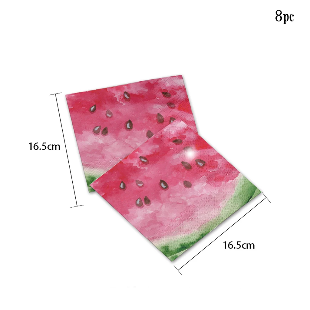 Fruit Party Decoration Disposable Tableware Summer Watermelon Plates Cups Napkins Happy Fruit Theme Birthday Party Supplies