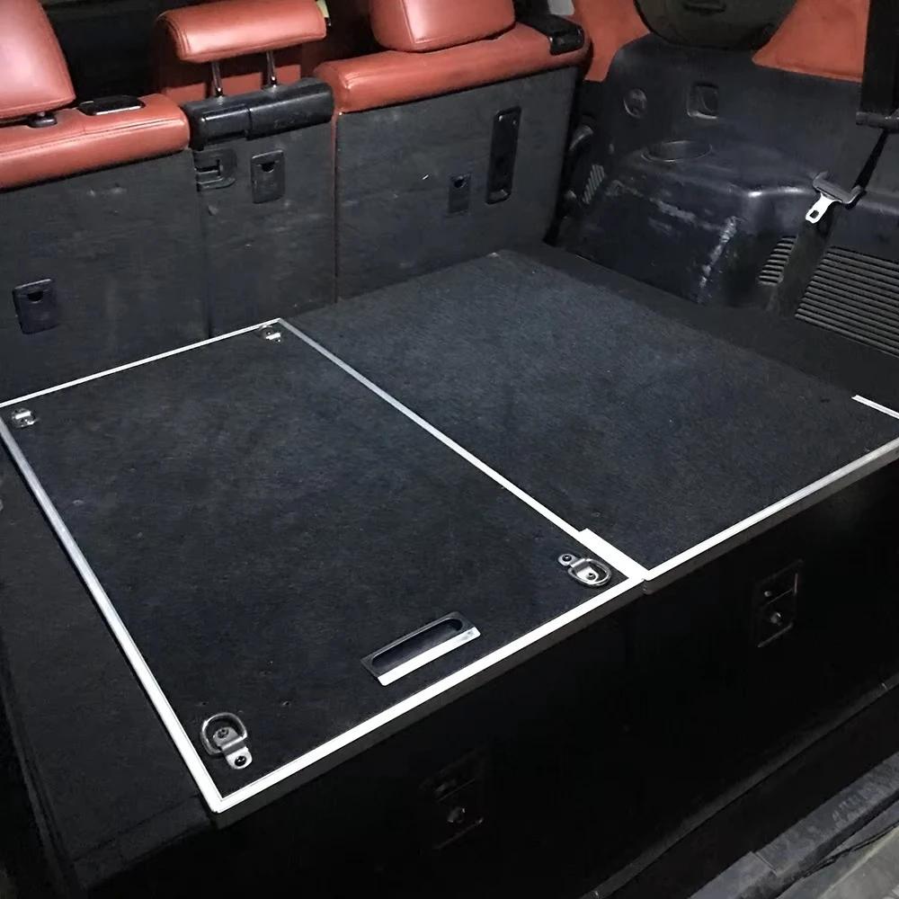Reli3 التخييم أفرلاند انزلاق الفولاذ المقاوم للصدأ سرير أسود أداة صندوق درج نظام 4X4 برادو 120 Lc120 جذع البضائع المنظم